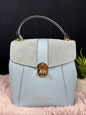 Viola Castellani Italian Leather & Suede Convertible Backpack Handbag